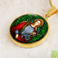 Saint Agatha circle pendant necklace