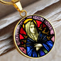 Seven Sorrows Mary circle pendant necklace