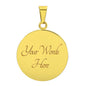 Annunciation to Blessed Virgin Mary circle pendant necklace