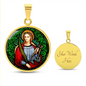 Saint Agatha circle pendant necklace
