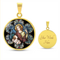 Guardian Angel Stained Glass Circle NEW Cirlcle pendant necklace NEW
