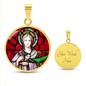 Saint Lucy circle pendant necklace