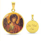 Archangel Michael circle pendant necklace