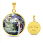 Anunciation Prerafaelites Ave Maria Gracia ShineOn Circle Cirlcle pendant necklace NEW