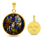Saint Anastasia circle pendant necklace