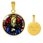 Seven Sorrows Mary circle pendant necklace