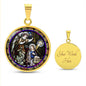 Annunciation to Blessed Virgin Mary circle pendant necklace