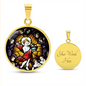 Jesus Emmanuel icon circle pendant necklace