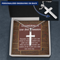 First Communion Celtic Patterns Personalized Cross Necklace
