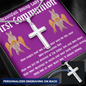 First Communion girl May Angels lead you
