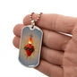 Sacred Heart of Jesus Dog Tag military pendant necklace, Godfather gift, Godmother gift, Godparent gift, Baptism gift, First Communion gift