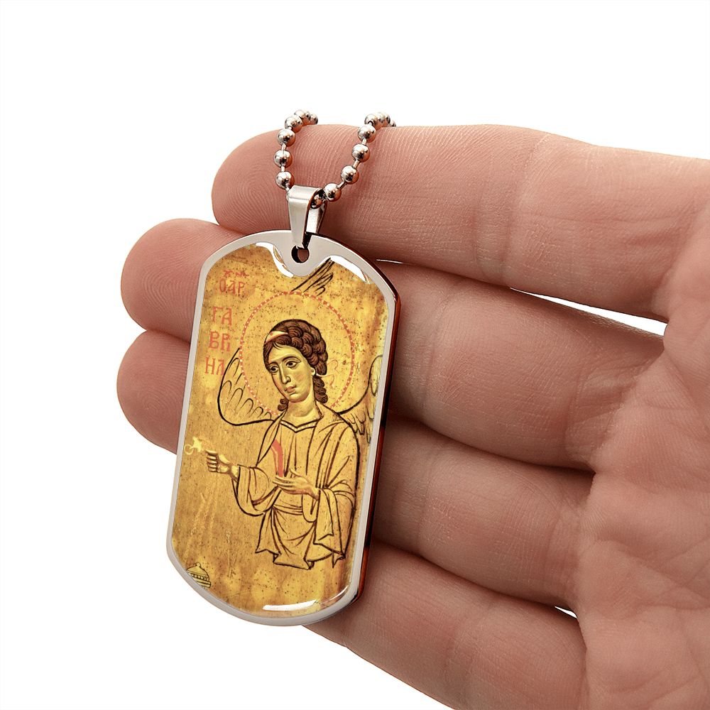 Archangel Gabriel Sinai dog tag necklace