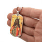 Dog Headed Saint Christopher Military Dog Tag Pendant Necklace