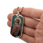 Dog Headed Saint Christopher  Military Dog Tag pendant necklace