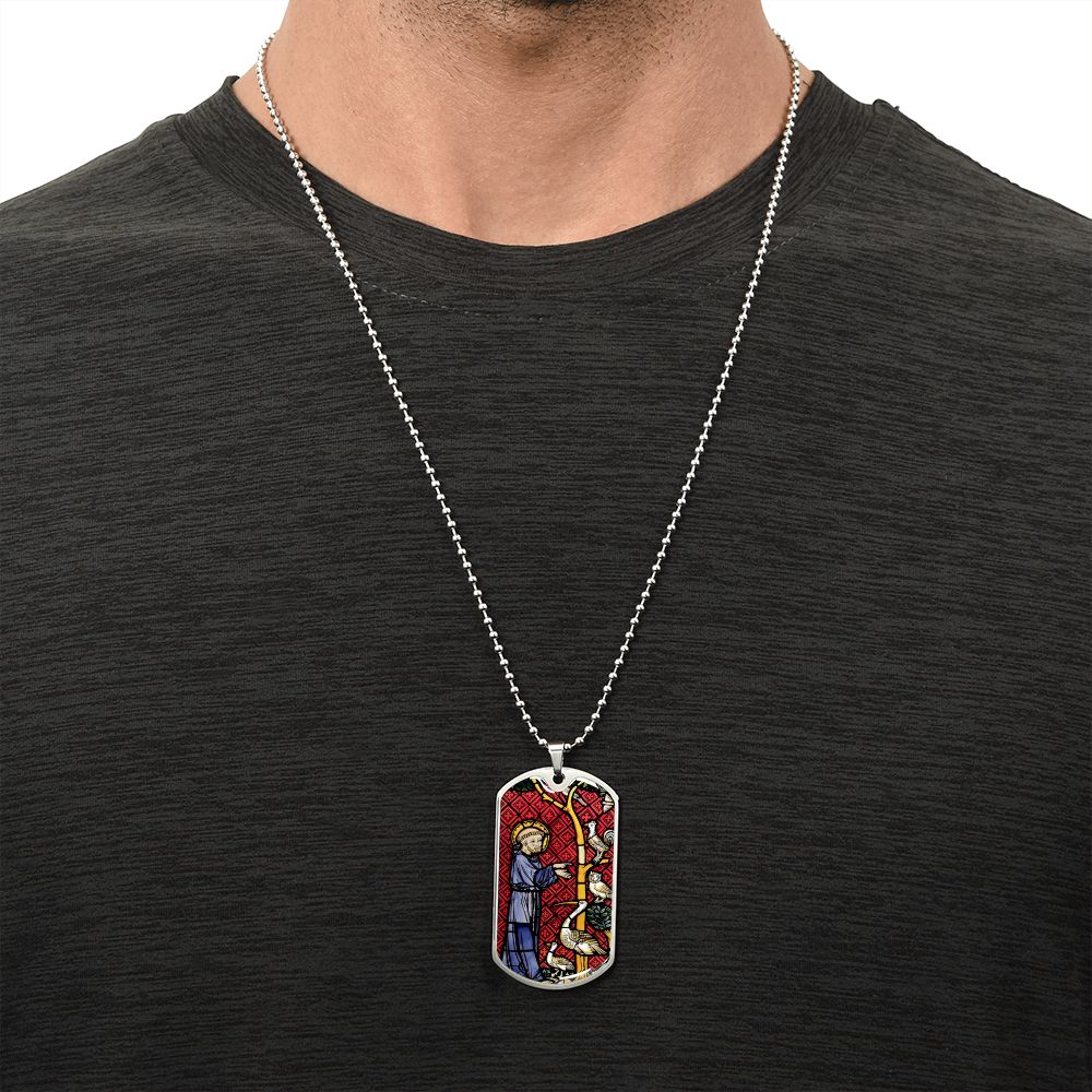 Saint Francis of Assisi Patrron of Animals Dog Tag pendant necklace