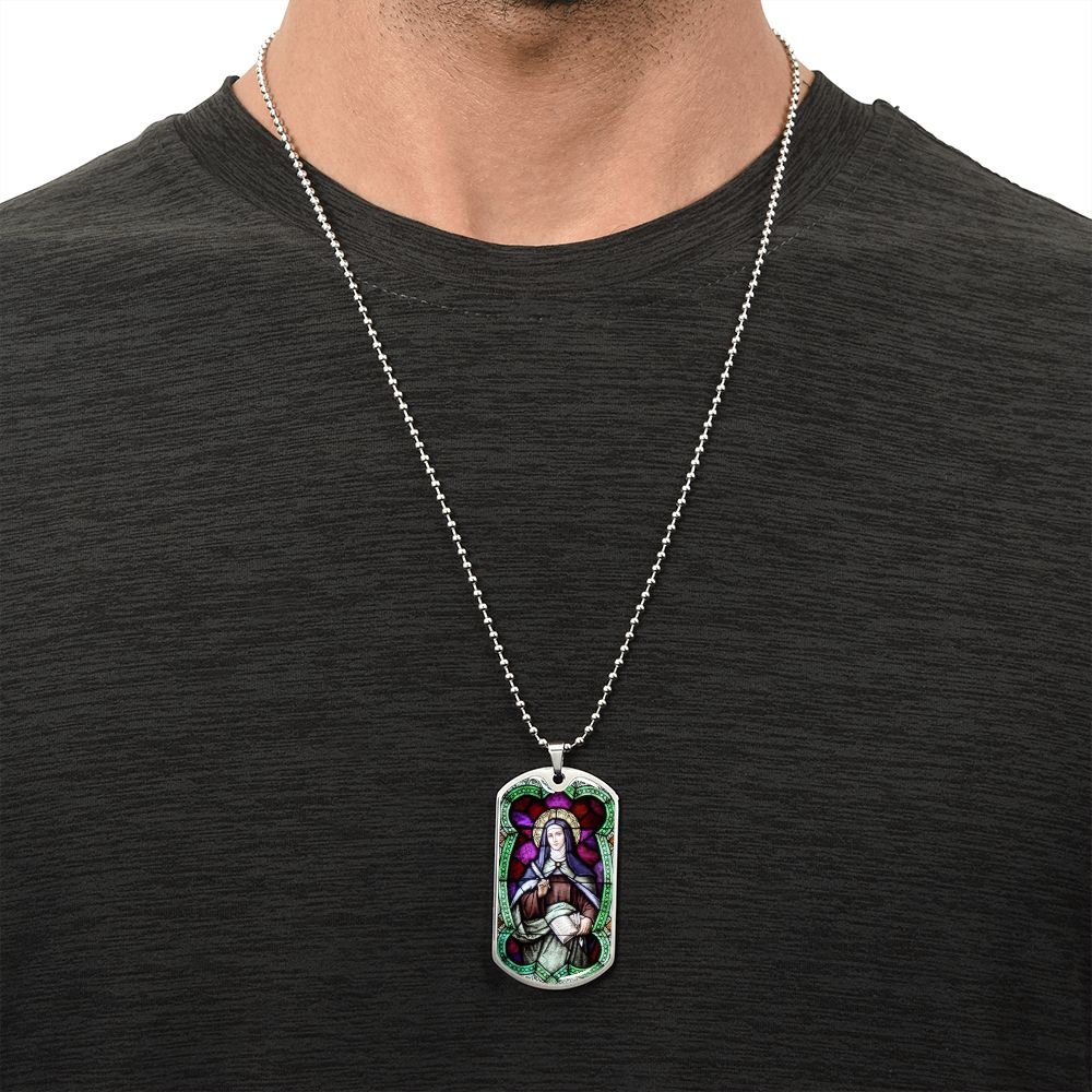 St Teresa of Avila dog tag necklace