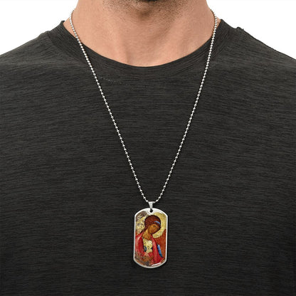 Archangel Michael Rublev dog tag necklace