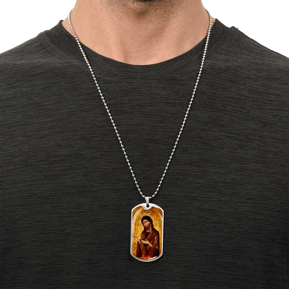 St John the Baptist gog tag necklace