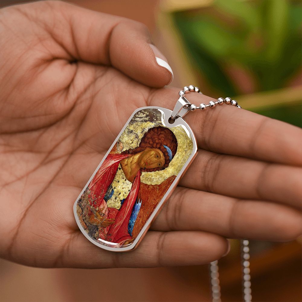 Archangel Michael Rublev dog tag necklace