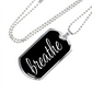 Breathe Dog Tag Military Pendant Necklace