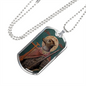 Dog Headed Saint Christopher  Military Dog Tag pendant necklace