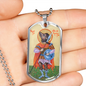 Saint Christopher Dog Head Dog Tag pendant necklace gift