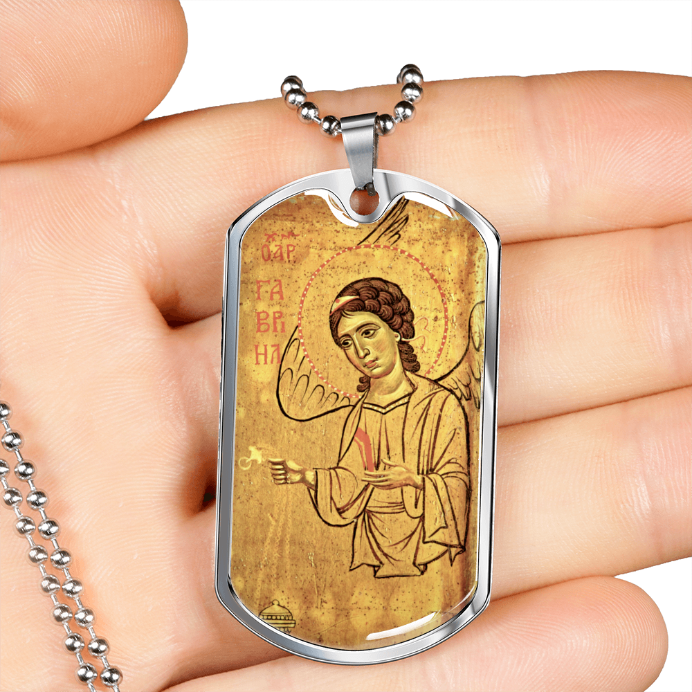 Archangel Gabriel Sinai dog tag necklace