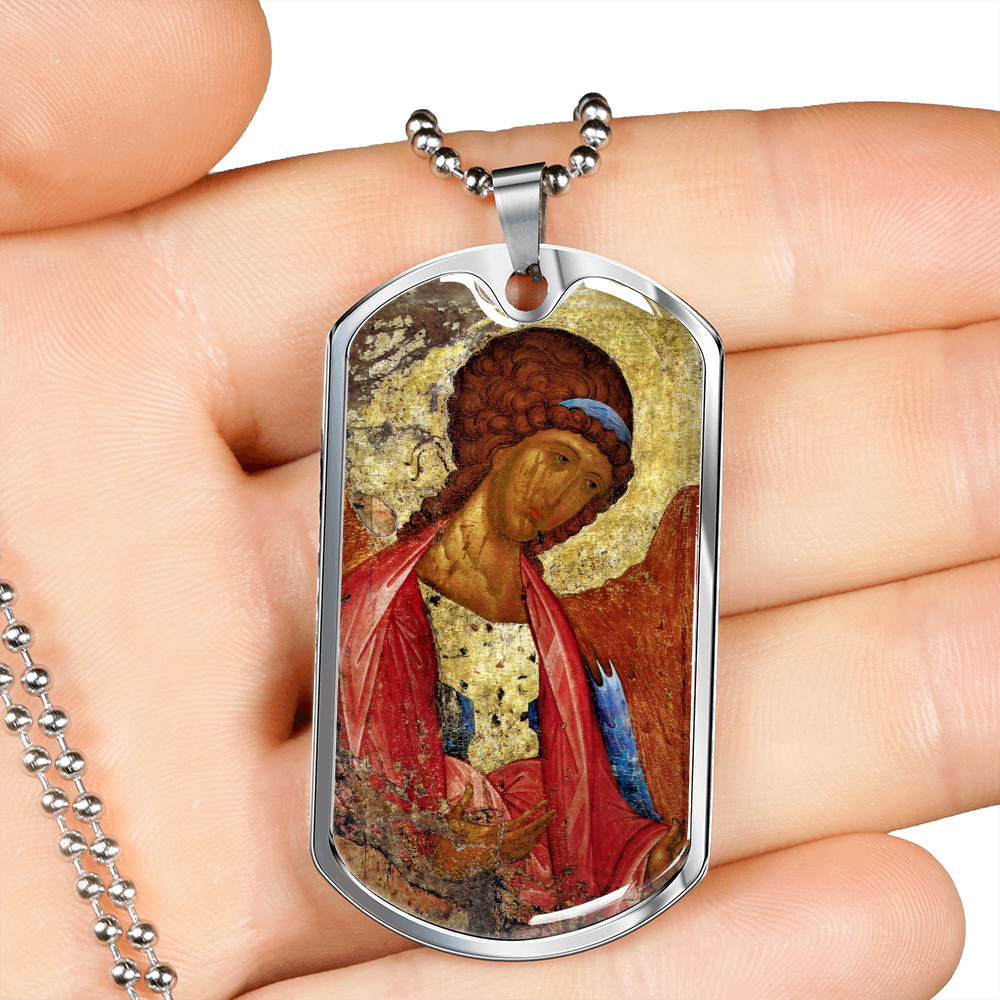 Archangel Michael Rublev dog tag necklace