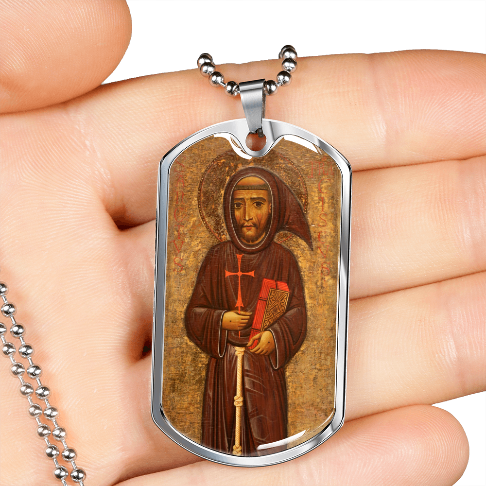 St Francis of Assisi dog tag necklace