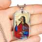 St Christopher Dog Head, Gift for Bachelor, Gift for Traveler, Patron Saint Travelers, St Christopher image, St Christopher icon necklace