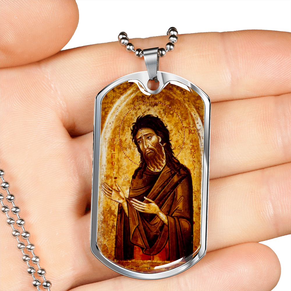St John the Baptist gog tag necklace