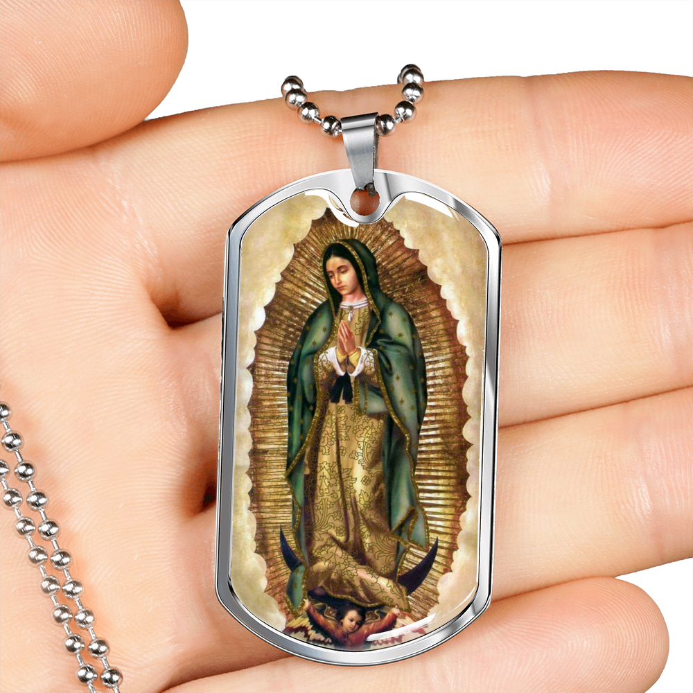 Our Lady of Guadalupe dog tag necklace