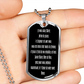 Hail Mary full of grace the Lord is with thee Dog Tag pendant necklace in French