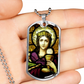 Saint Barbara Stained Glass Dog Tag pendant necklace