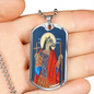 Saint Christopher Dog Head Dog Tag pendant necklace