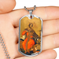 Saint Catherine of Alexandria Dog Tag military pendant necklace