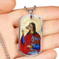Saint Christopher Dog Head dog tag military necklace