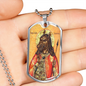 Dog Headed Saint Christopher Military Dog Tag Pendant Necklace