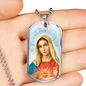 Immaculate Heart of Mary Dog Tag military pendant necklace