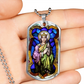 Saint Barbara Stained Glass dog tag pendant necklace