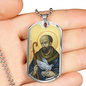 Saint Columba of Iona  Dog Tag military pendant necklace
