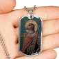 Dog Headed Saint Christopher  Military Dog Tag pendant necklace