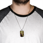 Saint Barbara Stained Glass Dog Tag pendant necklace