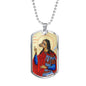 St Christopher Dog Head, Gift for Bachelor, Gift for Traveler, Patron Saint Travelers, St Christopher image, St Christopher icon necklace