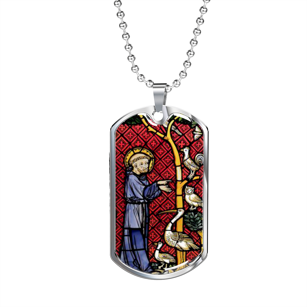 Saint Francis of Assisi Patrron of Animals Dog Tag pendant necklace