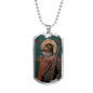 Dog Headed Saint Christopher  Military Dog Tag pendant necklace