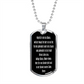 Hail Mary full of grace in German Dog Tag pendant necklace