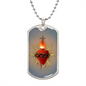 Sacred Heart of Jesus Dog Tag military pendant necklace, Godfather gift, Godmother gift, Godparent gift, Baptism gift, First Communion gift