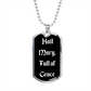 Hail Mary Full of Grace Dog Tag pendant necklace