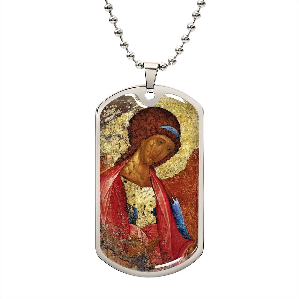 Archangel Michael Rublev dog tag necklace